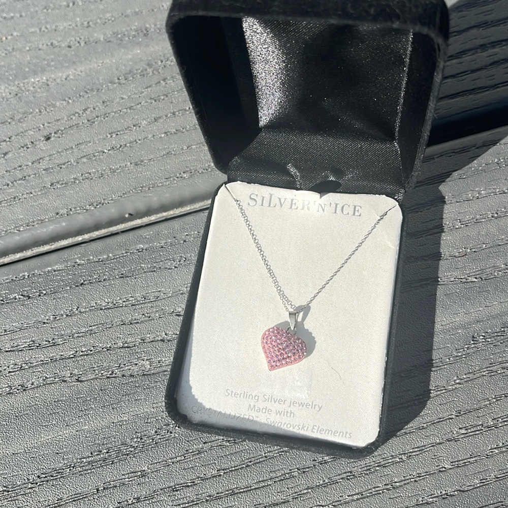 ❄️ Sterling Silver Pave Heart Necklace
